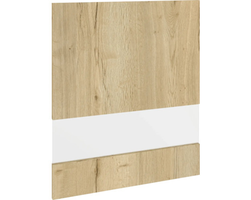PICCANTE SMART Kastfront "P" wild oak voor bovenkastelement "5" Houten paneel met wit accent