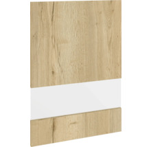 Decoratieve plaat met houtnerf en witte strook