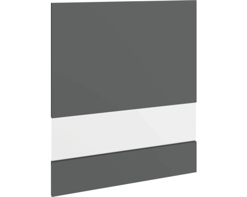 Grijs meubelfront met witte accentstrip