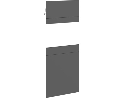 PICCANTE SMART Kastfront "AL" antraciet voor hoogkastelement met compacte magnetron "37 of 41" Donkere keukenkast en rolluik voor de keuken