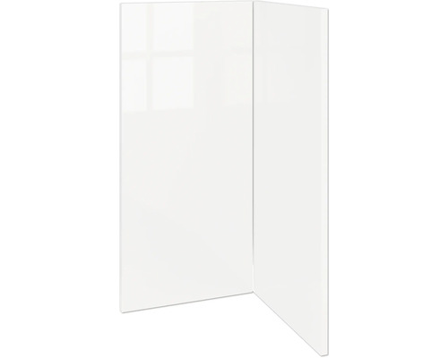 Twee witte keukenfronten in een hoek