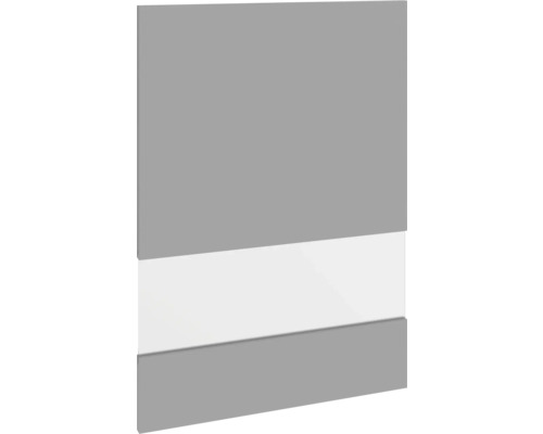 PICCANTE SMART Kastfront "O" basalt grey voor bovenkastelement "4" Grijze meubelfront met wit inzetstuk