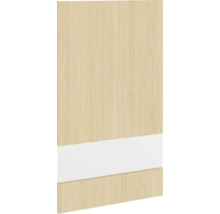 Kastdeur met houten structuur en wit element