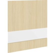 Kastdeur met houten decor en witte accentstreep