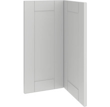 Hoekweergave van twee keukendeuren in cassette stijl