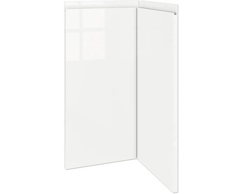 Twee glanzende, witte meubelfronten