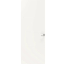 Gladde binnendeur met drie decoratieve groeven en deurklink