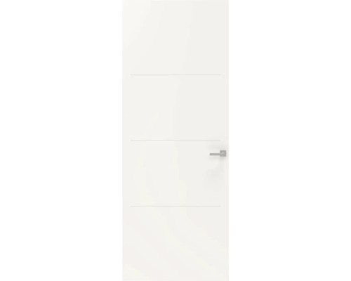 Gladde binnendeur met drie decoratieve groeven en deurklink