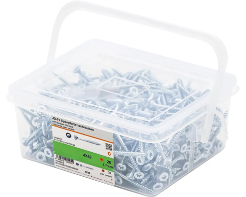 Spaanplaatschroeven in draagbare emmer, 4 x 40 millimeter, 455 stuks