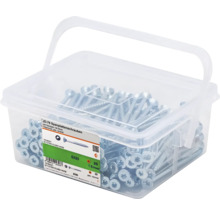 Spaanplaatschroeven 5x80 millimeter in een transparante kunststof doos