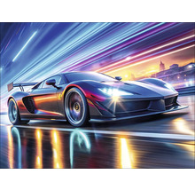 Illustratie van een sportwagen op een weg