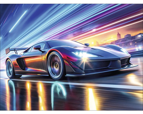 Illustratie van een sportwagen op een weg