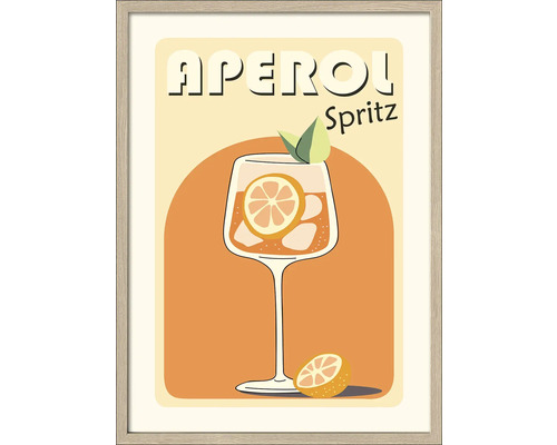 PURE LIVING Schilderij met lijst Aperol Spritz 53x73 cm Ingelijste afbeelding met Aperol Spritz motief