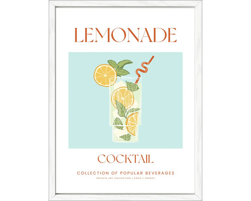 Ingelijste afbeelding met citroenlimonade cocktail motief