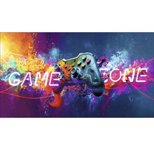 Afbeelding van een gamezone met twee gamecontrollers