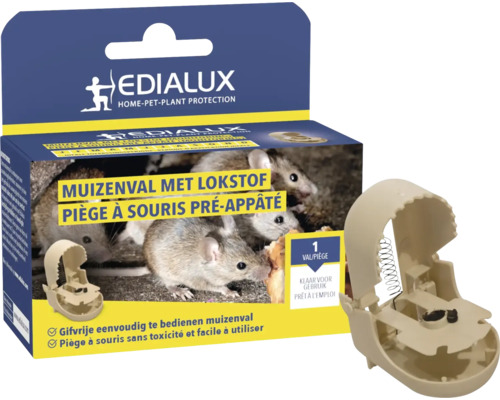 EDIALUX Muizenval met lokstof Edialux muizenval met lokaas in doos en een open muizenval
