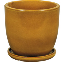 Keramische bloempot met schotel