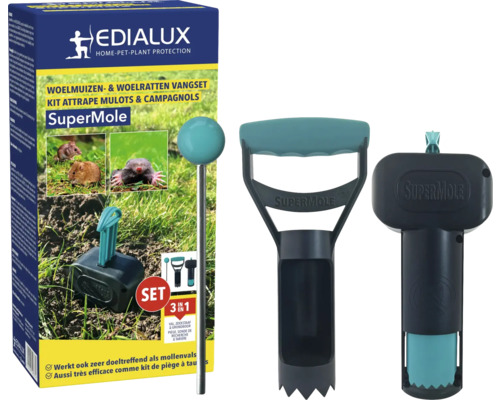 EDIALUX SuperMole Woelmuizen- en woelratten vangset Edialux SuperMole woelmuizen- en woelratten vangset met mollenval en toebehoren