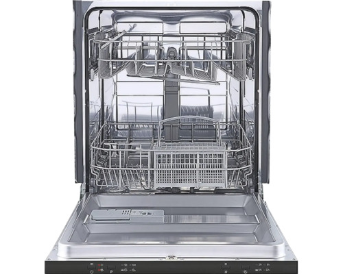 Geopende vaatwasser met rekken