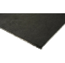 Close-up van een zwarte tapijttegel.