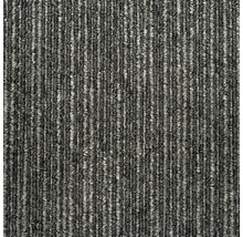 Gedetailleerde weergave van een antracietkleurig tapijt met ribstructuur