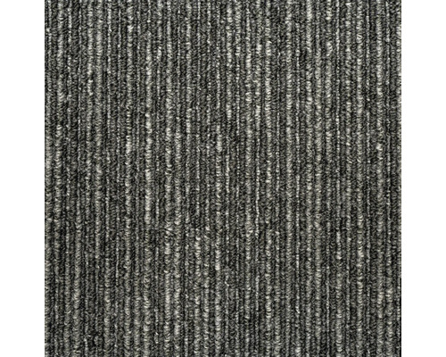 Gedetailleerde weergave van een antracietkleurig tapijt met ribstructuur