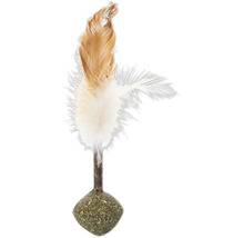 Kattenspeelhengel met veren en kattenkruid