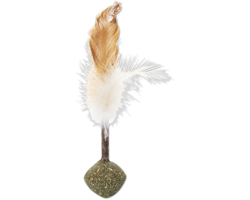 Kattenspeelhengel met veren en kattenkruid