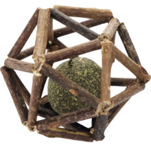 Kattenspeelgoedbal van hout met kattenkruid