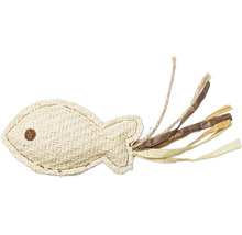 Kattenspeelgoed vis van gevlochten materiaal met hangers