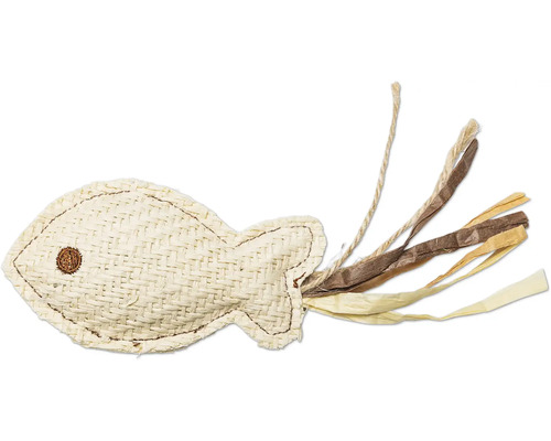 Kattenspeelgoed vis van gevlochten materiaal met hangers