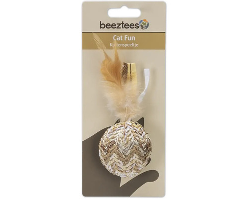 Beeztees kattenspeelgoed bal met veren