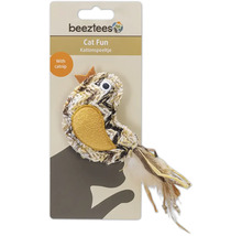 beeztees kattenspeelgoed vogel met kattenkruid op verpakking