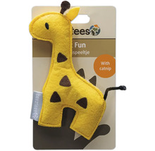 Beige kattenspeelgoed giraffe met kattenkruid
