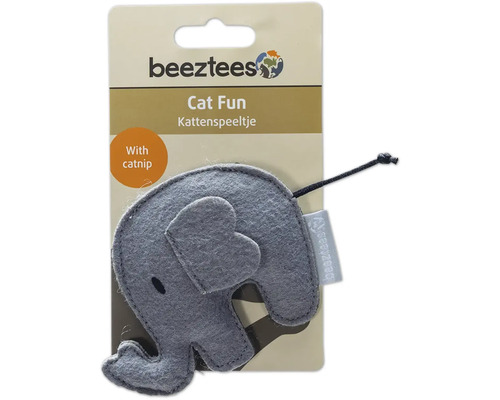 Kattenspeeltje olifant met kattenkruid op verpakking