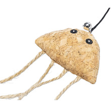 Kattenspeelgoed van kurk met touw en belletje