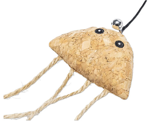 Kattenspeelgoed van kurk met touw en belletje