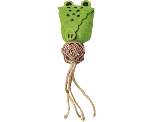 Speelgoed voor huisdieren met kikkerdesign, bal en touw