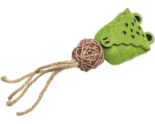 Kattenspeelgoed met kikkerdesign, bal en touw