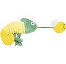 Knuffel kameleon met vlieg voor huisdieren