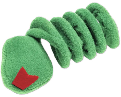Groene stoffen slang als speelgoed voor huisdieren