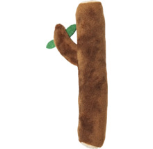 Krabpaal voor katten in boomstamvorm met bladeren.