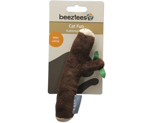 Beeztees Logo. Kattenspeeltje luiaard met kattenkruid.