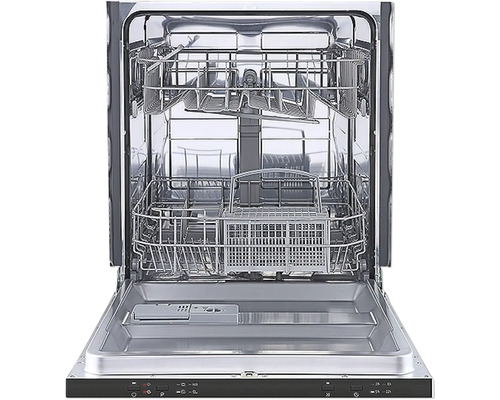 Open vaatwasser met meerdere rekken