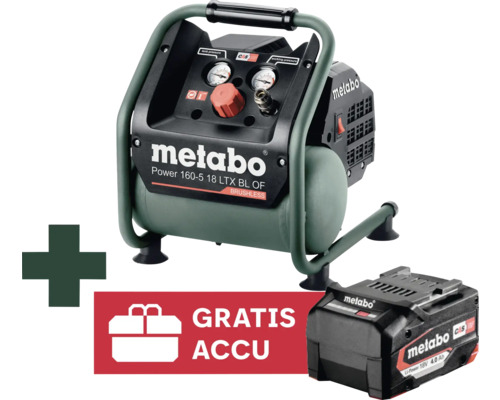 Metabo Power 160-5 18 LTX BL OF accucompressor met gratis accu