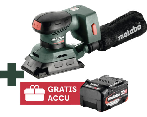 Metabo vlakschuurmachine met accu en stofzak inclusief gratis accu