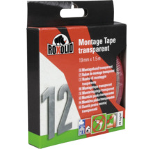 Roxolid Montagetape transparant, 19 mm x 1,5 m