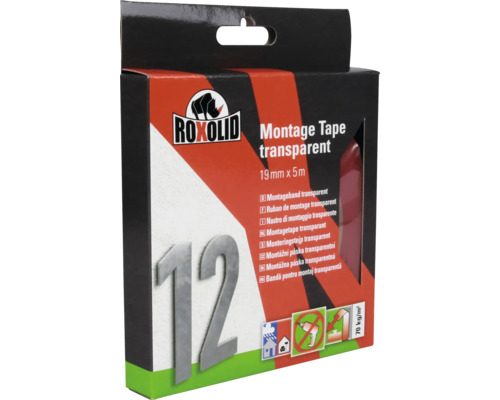 ROXOLID Montagetape transparant 5 m x 19 mm Roxolid Montagetape transparant 19 mm x 5 m