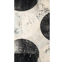 Abstract schilderij met cirkelpatroon in zwart en wit