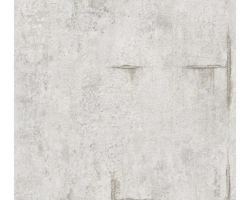 Behang in betonlook met ontwerp van wapeningsstaal